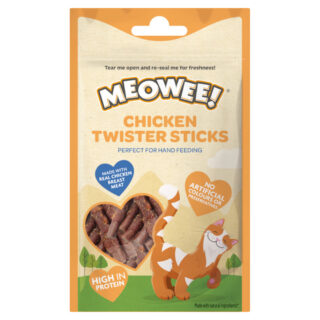 2 + 1 gratis! 3 x Meowee! Chicken Twister Sticks - 3 x 31 g