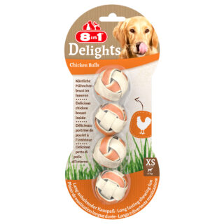 8in1 Delights Kaubälle Huhn - Sparpaket: 6 x 36 g (24 Stück)