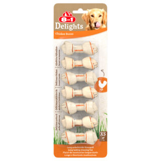 8in1 Delights Kauknochen Huhn - 252 g (21 Stück) Größe XS