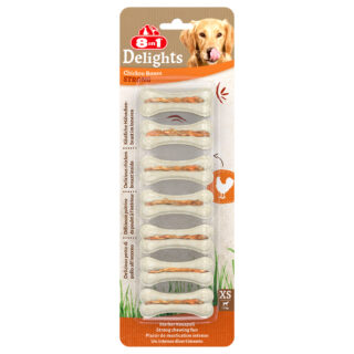 8in1 Delights Strong Kauknochen Huhn XS - Sparpaket: XS, 6 x 140 g (42 Stück)