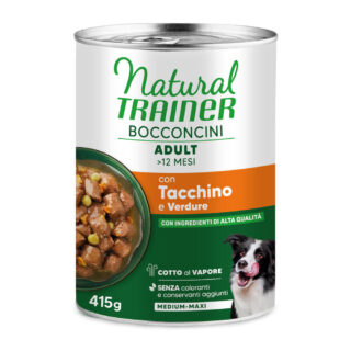 9 + 3 gratis! 12 x 415 g / 400 g Natural Trainer - Bocconcini Adult Medium & Maxi Chunks Truthahn 12 x 415 g