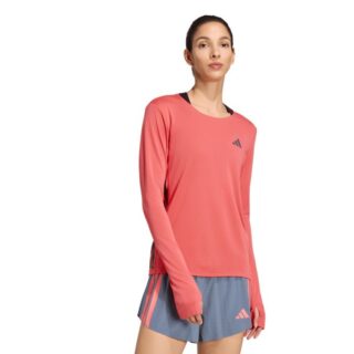adidas Adizero L LS Tee Gr. L Rot Damen