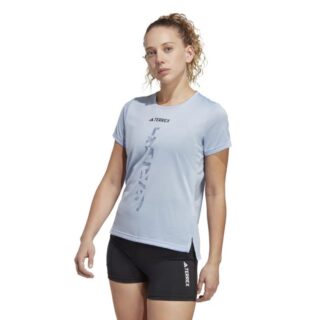 adidas AGR Damen Lauf-T-Shirt Blau – Atmungsaktiv, leichtes Trainingstop für optimalen Komfort und Performance