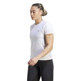 adidas Fast Tee L Damen Laufshirt – Leichtes, atmungsaktives weißes Top für Komfort und Leistung beim Laufen