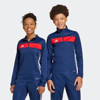 adidas Performance Trainingsshirt "TIRO 25 ESSENTIALS KIDS TRAININGSOBERTEIL" für Kinder, mit Reißverschluss, ohne Ausschnitt