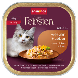 animonda vom Feinsten Adult 32 x 85 g - Huhn & Leber in Gelee