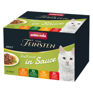 animonda vom Feinsten Adult Raffinesse in Sauce Mixpaket - Mixpaket 1 (4 Sorten, 24 x 85 g)