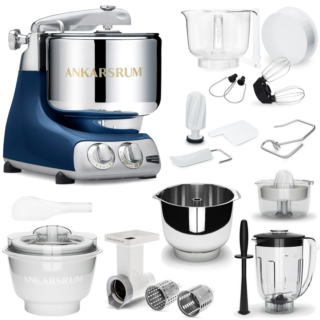Ankarsrum Küchenmaschine Assistent Original 6230 Ocean Blue Sommer-Paket