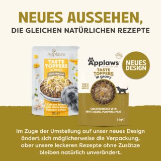 Applaws Taste Toppers in Soße 12 x 85 g - Lamm, Karotte, Zucchini & Kichererbsen