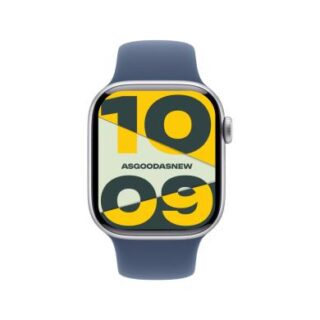 Apple Watch Series 10 GPS 42mm Aluminium silber Sportarmband denim M/L