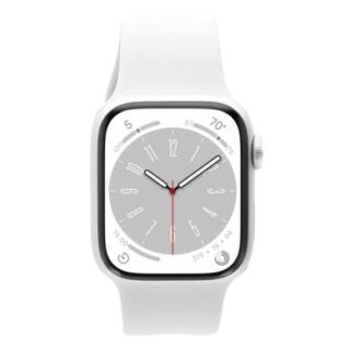 Apple Watch Series 8 GPS + Cellular 41mm Aluminium silber Sportarmband weiß