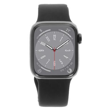 Apple Watch Series 8 GPS + Cellular 41mm Edelstahl graphit Sportarmband Mitternacht