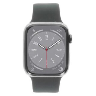 Apple Watch Series 8 GPS + Cellular 45mm Edelstahl graphit Sportarmband Mitternacht