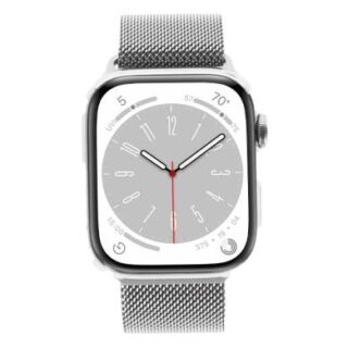 Apple Watch Series 8 GPS + Cellular 45mm Edelstahl silber Milanaise-Armband silber