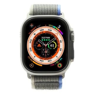 Apple Watch Ultra GPS + Cellular 49mm Titan natur Trail Loop blau/grau M/L