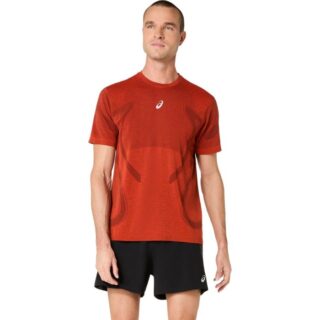ASICS Road Seamless SS Top Gr. L Rot Herren