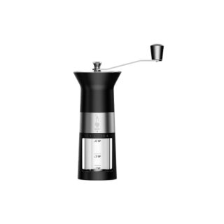 Bialetti Kaffeemühle von Hand Betrieben, Edelstahlmahlwerk - Schwarz