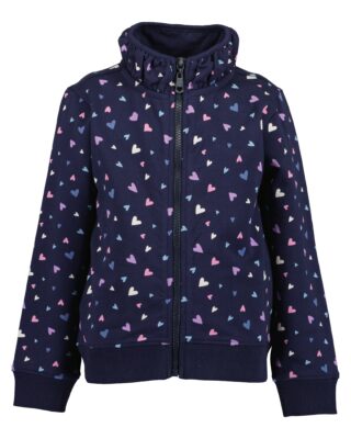 Blue Seven Sweatjacke Baumwollmischung, Alloverdruck, Stehkragen