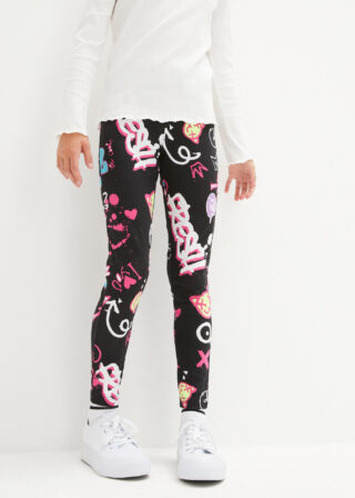 bonprix Leggings aus Baumwolle und Elasthan, bequeme Passform, mit Alloverprint