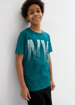bonprix T-Shirt aus reiner Baumwolle, mit großem Frontdruck, Kurzarm-Design