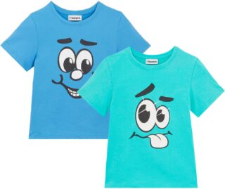 bonprix T-Shirt Packung, 2 Stk. bequeme Passform, Kurzarm-Design, aus Baumwolle