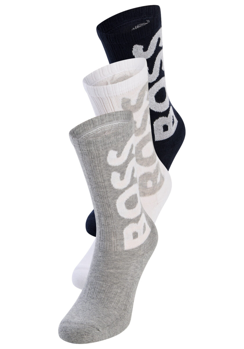 BOSS Socken "3P QS Rib Logo CC" mit Logo
