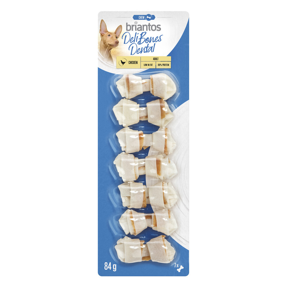 Briantos Deli Bones Dental knotted für Hunde - Sparpaket 6 x 14 cm (420 g)