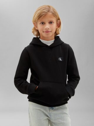 Calvin Klein Kapuzensweatshirt "TERRY CK WOVEN LABEL HOODIE", Regular fit mit Kapuze