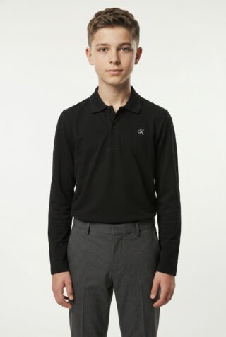 Calvin Klein Langarm-Poloshirt "SOLID PIQUE POLO" Regular fit mit Polokragen
