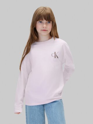 Calvin Klein Langarmshirt "SMALL CHEST MONOLOGO LS T-SHIRT" Regular fit mit Logoschriftzug