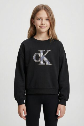 Calvin Klein Sweatshirt "FILLED MONOLOGO TERRY CREW NECK", für Kinder bis 16 Jahre, mit großem Logo-Druck