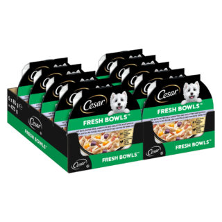 Cesar Fresh Bowls - Sparpaket: Huhn & Ente in Sauce (96 x 85 g )