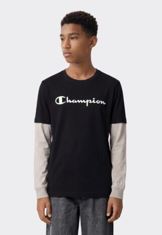 Champion Langarmshirt "SPORTWEAR LONG SLEEVE Standard Fit" für Kinder, mit Rundhalsausschnitt, aus Baumwolle, normale Länge
