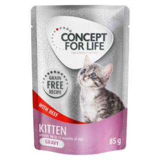 Concept for Life Kitten mit Rind getreidefrei - in Soße - Sparpaket: 24 x 85 g
