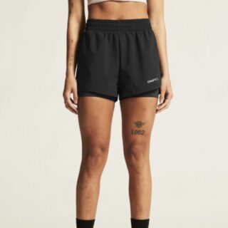 Craft ADV Essence 2-in-1 Laufshorts XS – Schwarz für optimalen Komfort beim Training und Laufen