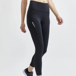 Craft ADV Essence Damen Hochtaillierte Lauf- und Trainingshose, Schwarz, XS – Wärmend, bequem & ideal für kalte Wetterbedingungen