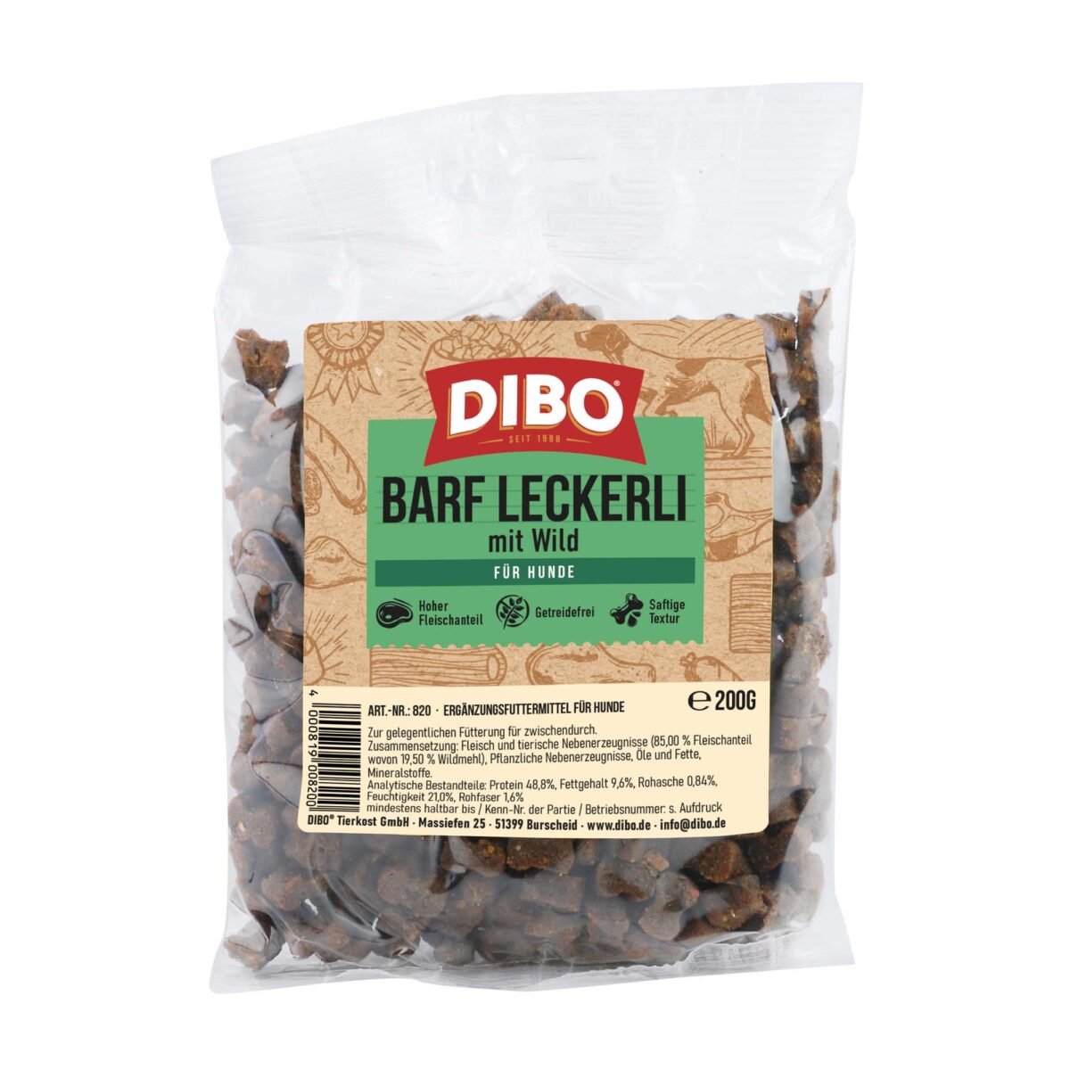DIBO BARF-Leckerli mit Wild - Sparpaket: 2 x 200 g