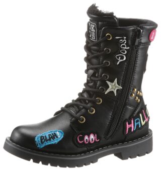 Dockers by Gerli Schnürstiefel Boots mit bunten Patches