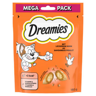 Dreamies Katzensnacks Mega Pack - Sparpaket Katzenminze Geschmack (4 x 180 g)