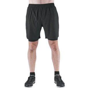 Endurance 2in1 Laufshorts M – Bequeme schwarze Trainingsshorts für Männer, ideal für Laufen und Workouts