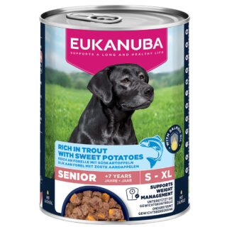 Eukanuba Senior Reich an Forelle mit Süßkartoffeln - Sparpaket: 24 x 400 g