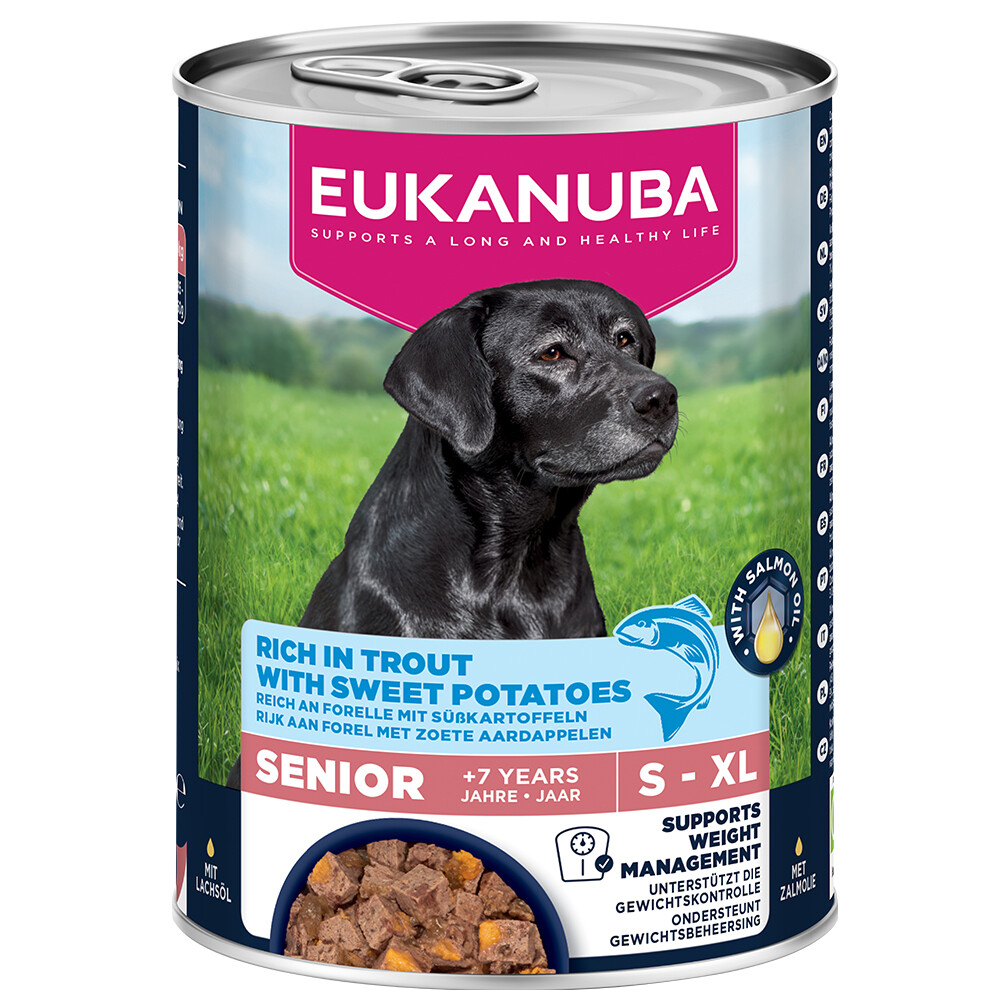 Eukanuba Senior Reich an Forelle mit Süßkartoffeln - Sparpaket: 24 x 400 g