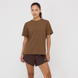EYDA Lucca Boxy SS Tee Gr. L Braun Damen