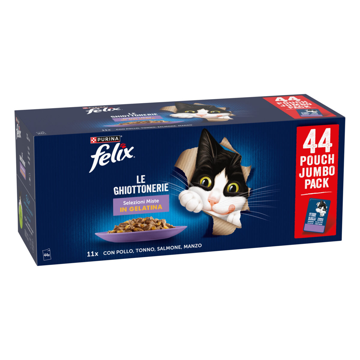 Felix "So gut wie es aussieht" Pouches 44 x 85 g - Huhn, Rind, Thunfisch, Lachs