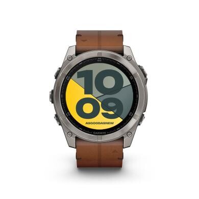 Garmin Fenix 8 AMOLED Sapphire 51mm graphit/titanium titan Leder-Armband braun (010-02905-40)