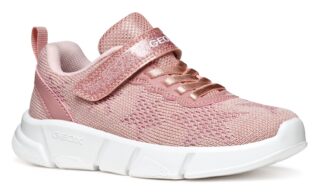Geox Sneaker "J ARIL GIRL", Knitwear Sneaker, Klettschuh mit glitzerndem Klettriegel