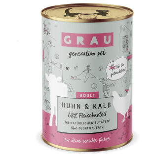 GRAU Schlemmertöpfchen getreidefrei 6 x 400 g - Huhn & Putenherzen