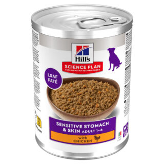 Hill's Science Plan Adult Dog Sensitive Stomach & Skin - Huhn (48 x 370 g)