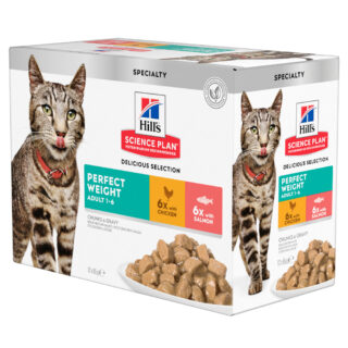 Hill's Science Plan Adult Perfect Weight Huhn & Lachs - Sparpaket: Huhn und Lachs (24 x 85 g)