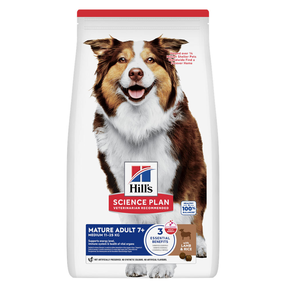 Hill's Science Plan Mature Adult 7+ Medium mit Lamm & Reis - 14 kg